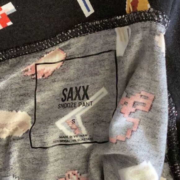SAXX Mens SNOOZE Sleepwear Football (FGK), Black, PJ bottoms, Size Small, NWT - Picture 8 of 11